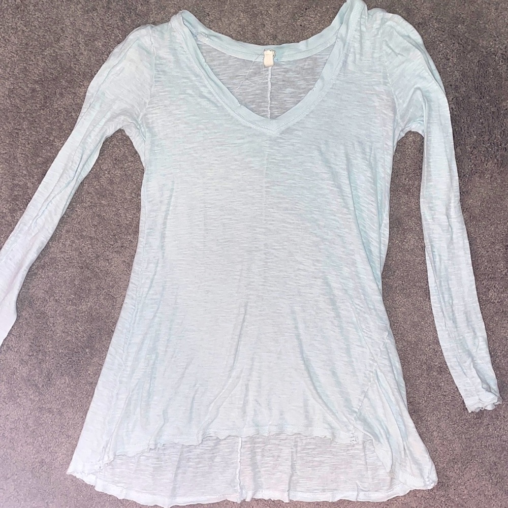 Free People Light blue distressed We The Free tunic